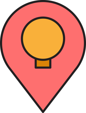 Harita İğnesi ve Ampul Simgesi