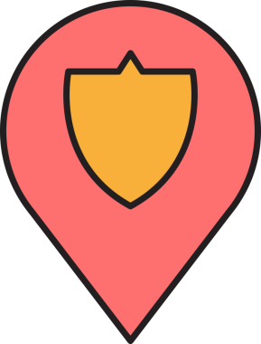 Harita Pin ve Kalkan Simgesi