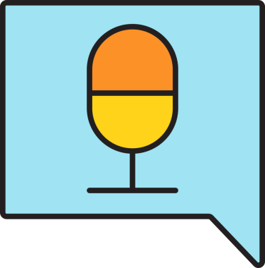 Konuşma Kabarcığı ve Mikrofon Simgesi