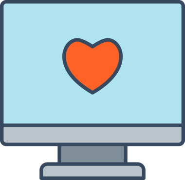 Masaüstü Bilgisayar ve Kalp Simgesi