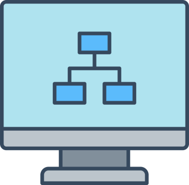 Masaüstü Bilgisayarı ve Diyagram Simgesi
