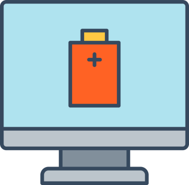 Masaüstü Bilgisayarı ve Batarya Simgesi