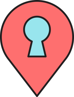 Harita Pin ve Anahtar Deliği Simgesi