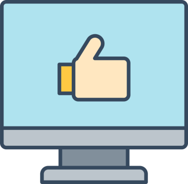 Masaüstü Bilgisayarı ve Başparmak Yukarı Simgesi