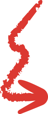 Kırmızı Doodle Ok Sembolü