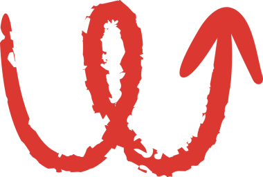 Kırmızı Doodle Ok Sembolü