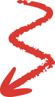 Kırmızı Doodle Ok Sembolü