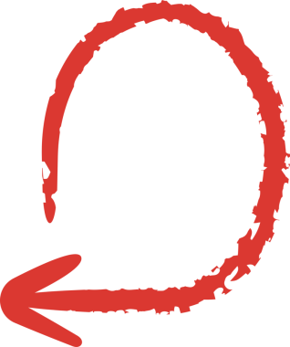 Kırmızı Doodle Ok Sembolü