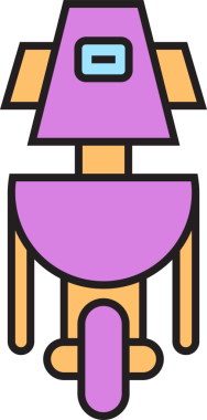 Çizgi Robot Simgesi İllüstrasyonu