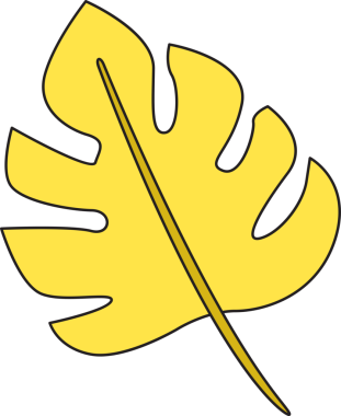 Tropikal Yaprak İllüstrasyonu Clipart