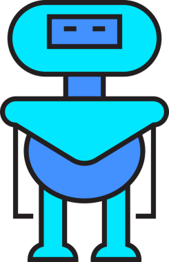 Robot Karakter Simgesi İllüstrasyonu