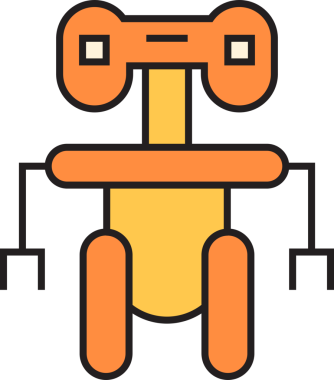 Robot Karakter Simgesi İllüstrasyonu