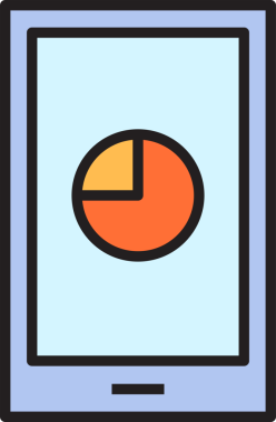 Smartphone ve Pasta Çizelgesi Simgesi