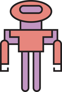 Çizgi Robot Simgesi İllüstrasyonu