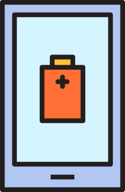 Akıllı telefon ve Batarya Simgesi