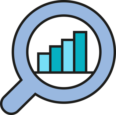 Büyüteç ve Çubuk Grafik Simgesi