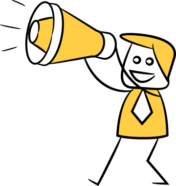 İş Adamı Tutan Megafon Doodle İllüstrasyonu