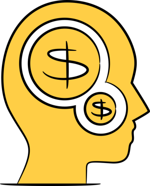 İnsan Başı ve Dolar İşareti İllüstrasyonu