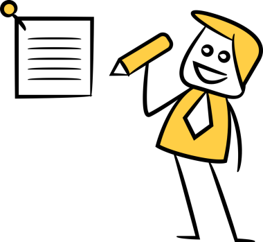 Doodle İşadamı Not Yazıyor