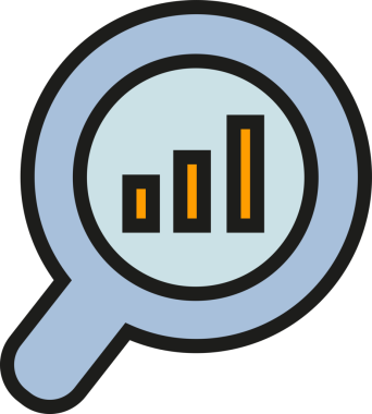 Büyüteç ve Çubuk Grafik Simgesi