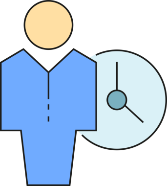 Çalışan ve Saat Simgesi