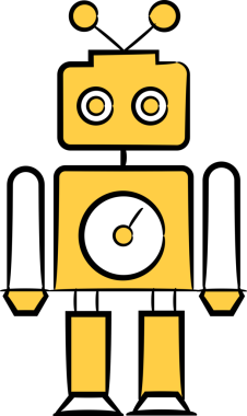 Şirin Robot Karakteri Clipart