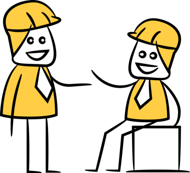 Mühendis meslektaşımla konuşuyor.