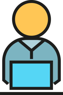 Laptop Simgesinde Çalışan İnsanlar