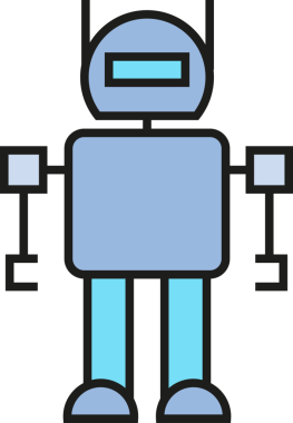 Robot Karakter Simgesi İllüstrasyonu