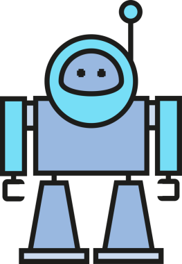 Robot Karakter Simgesi İllüstrasyonu