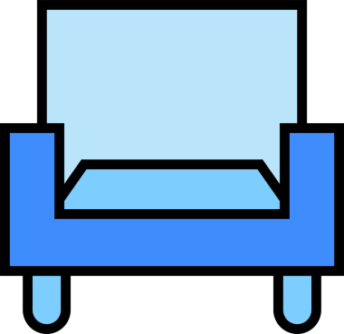 Mavi Kanepe Simgesi İllüstrasyonu