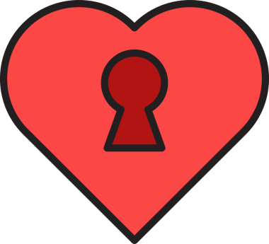 Kalp ve Anahtar Deliği Simgesi İllüstrasyonu