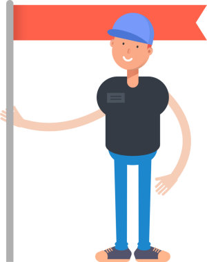 Cap Illustration ile Erkek Karakteri