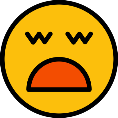 Sıkılmış ve korkmuş surat Emoji.