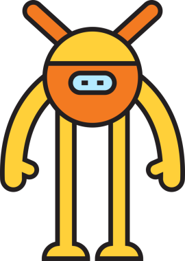 Robot Karakter Simgesi İllüstrasyonu