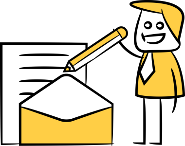 Doodle İşadamı Posta Yazıyor