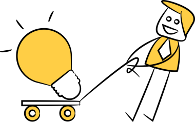 Doodle İşadamı Fikir Ampulü İllüstrasyonu Çekiyor