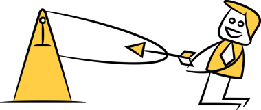 Doodle İşadamı Atış oku