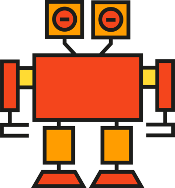 İnsansı Robot Simgesi İllüstrasyonu