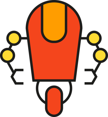 İnsansı Robot Simgesi İllüstrasyonu