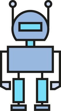 İnsansı Robot Simgesi İllüstrasyonu