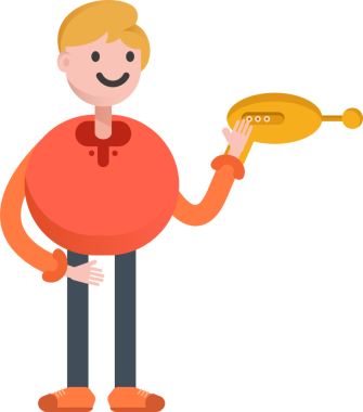 Erkek Öğrenci Karakteri Çizimi