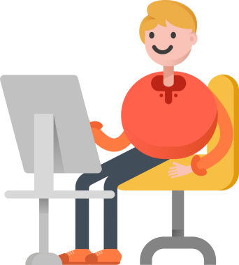 Erkek Öğrenci Karakteri Çizimi