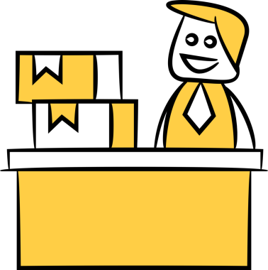 Doodle İş Adamı ve Kutuları