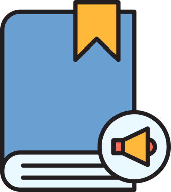 Kitap ve Megafon Simgesi