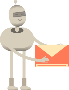 Robot Karakteri Posta Tutma