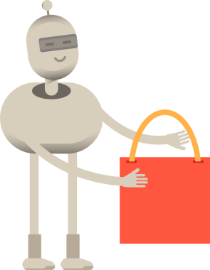 Robot Karakteri Alışveriş Torbası