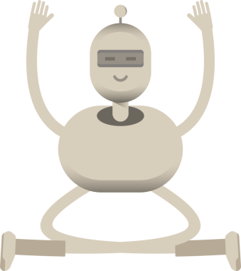 Robot Karakteri Oturan Çizim