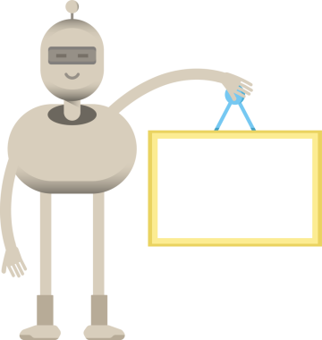 Robot Karakteri Boş İmza Tutuyor