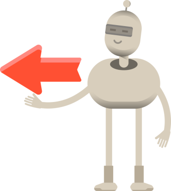 Robot Karakteri ve Ok İmzası